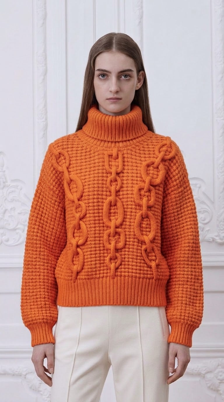Hermes - Chain Ribbon Cashmere Turtleneck