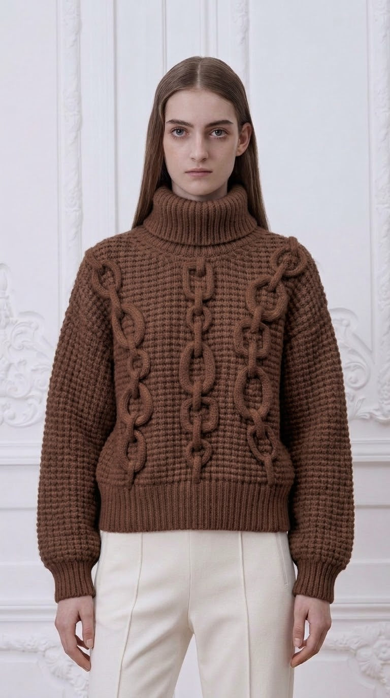 Hermes - Chain Ribbon Cashmere Turtleneck