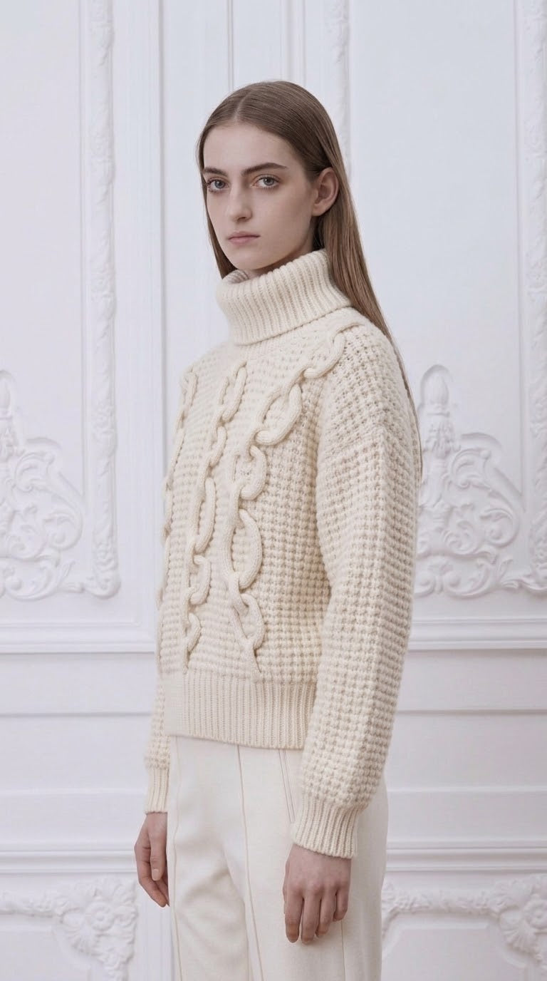 Hermes - Chain Ribbon Cashmere Turtleneck
