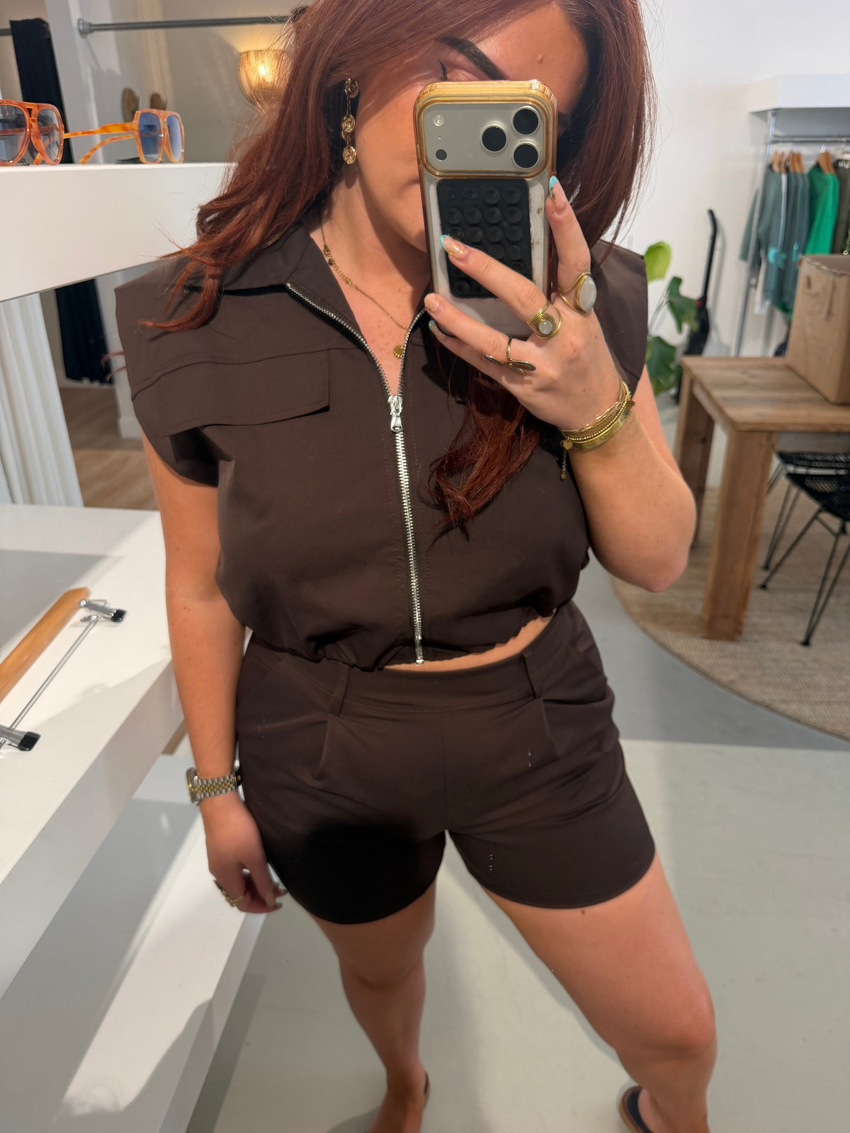 Gilet Dina bruin