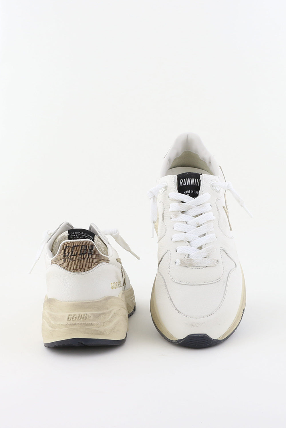 Golden Goose Running Sole white/gold/beige