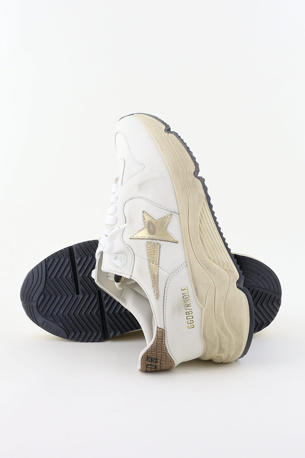 Golden Goose Running Sole white/gold/beige