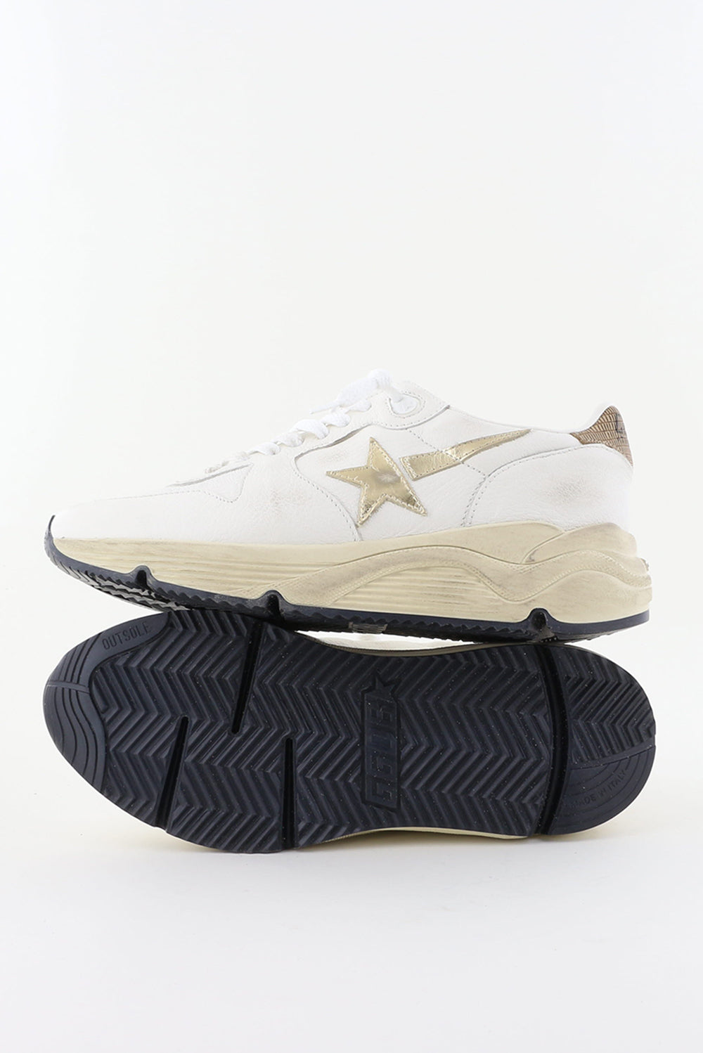 Golden Goose Running Sole white/gold/beige