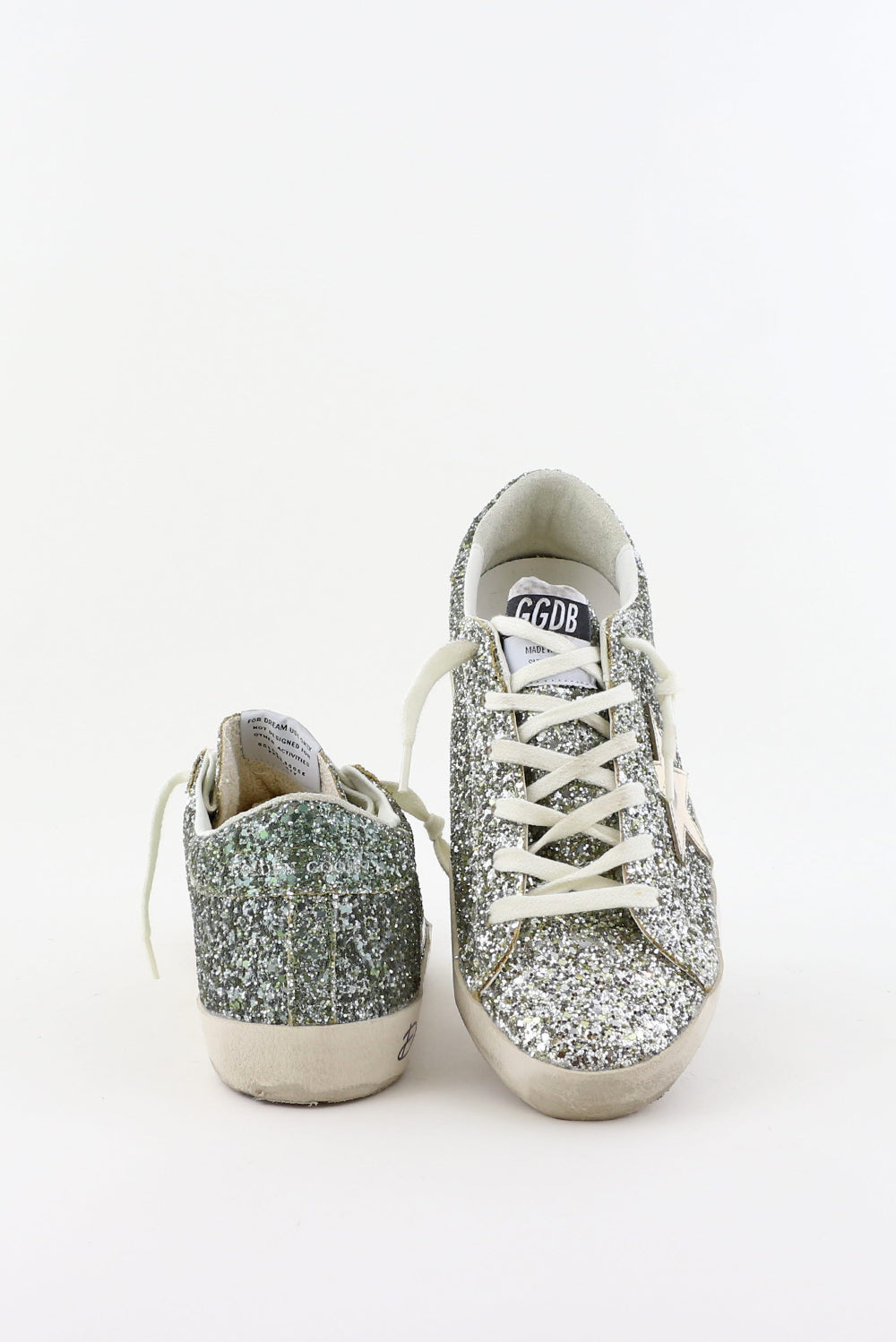 Golden Goose Superstar platinum/green
