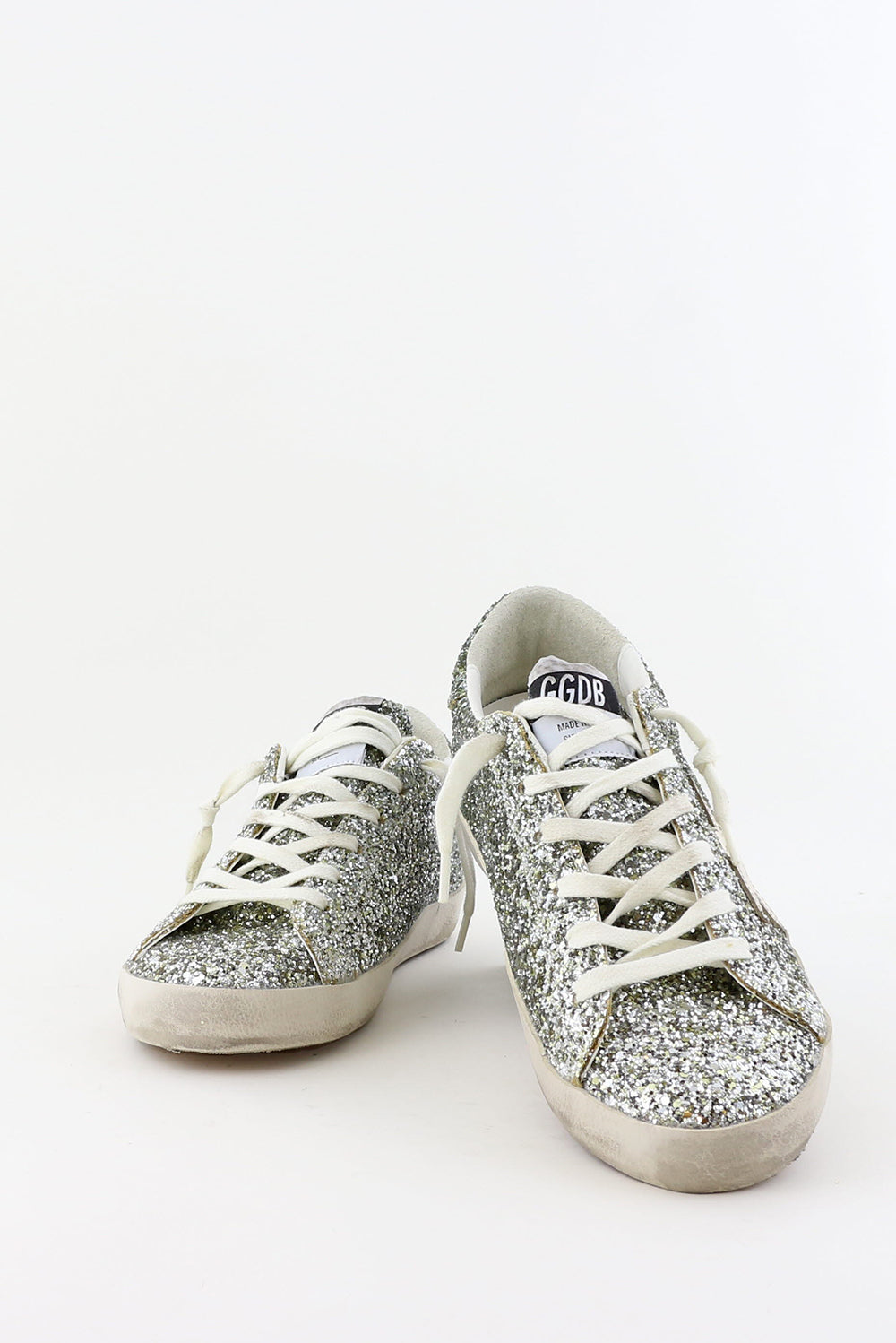 Golden Goose Superstar platinum/green