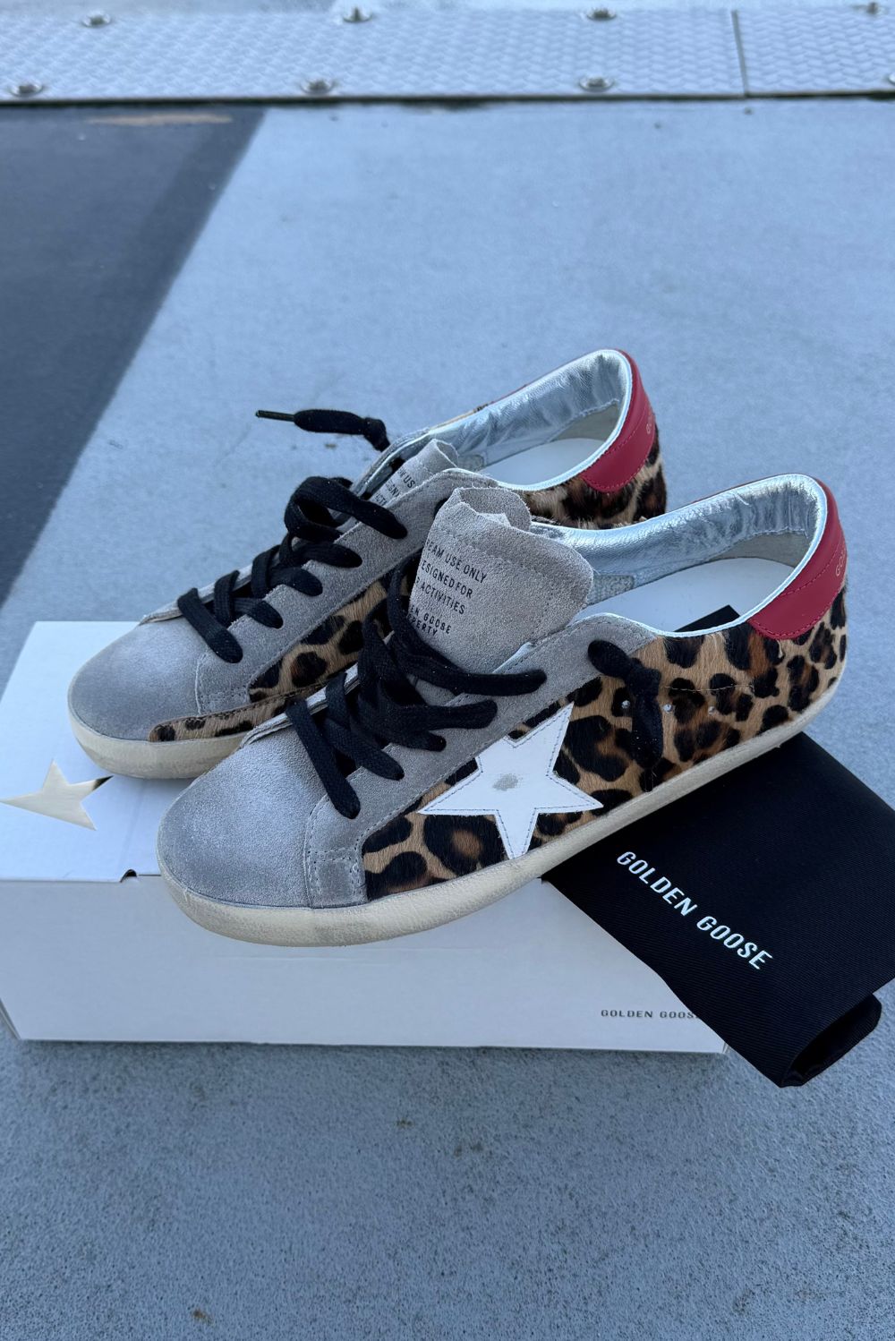Golden Goose Superstar leopard/white/red